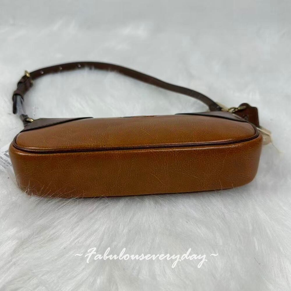 Coach Coachtopia Bowling Small Shoulder Bag Upcrafted Leather/Tan/Saddle CFB01 - Picture 6 of 8
